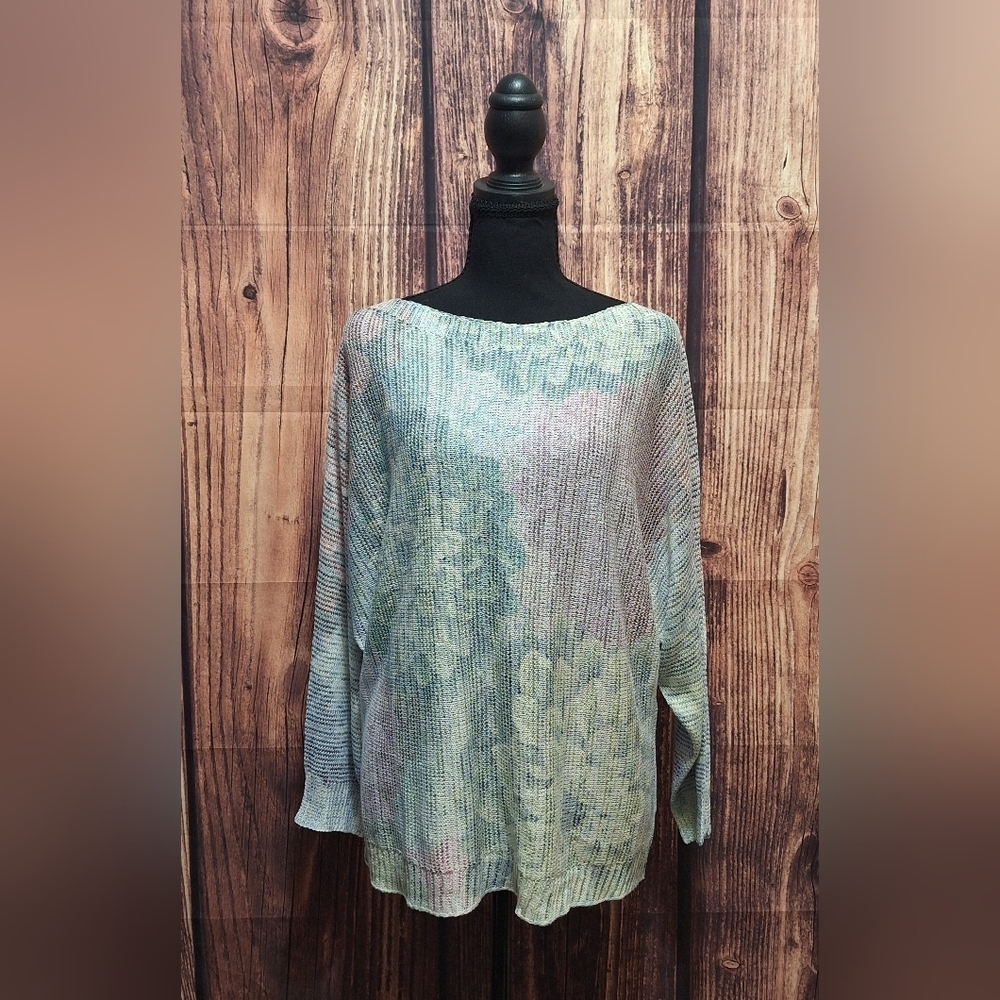 Sioni Multicolor Floral Crochet Blouse Womens Size XL.